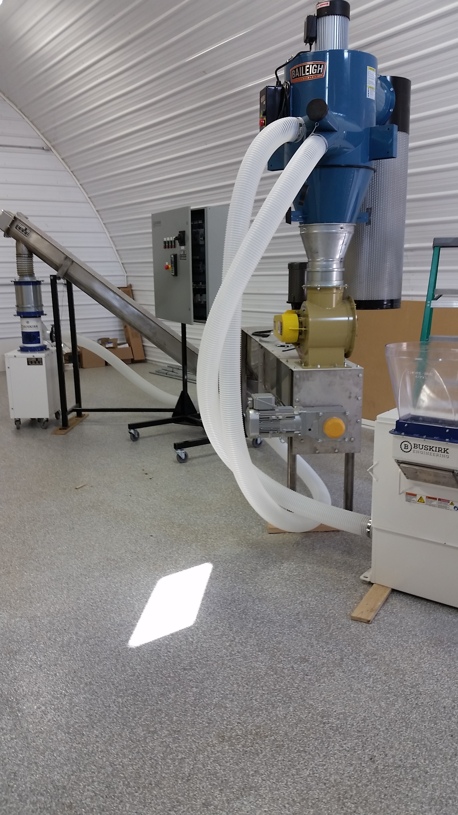 We have a newly designed and installed Buskirk Engineering Micro Hops Pellet System capable of up producing up to 200lbs of pelletized hops per hour. 