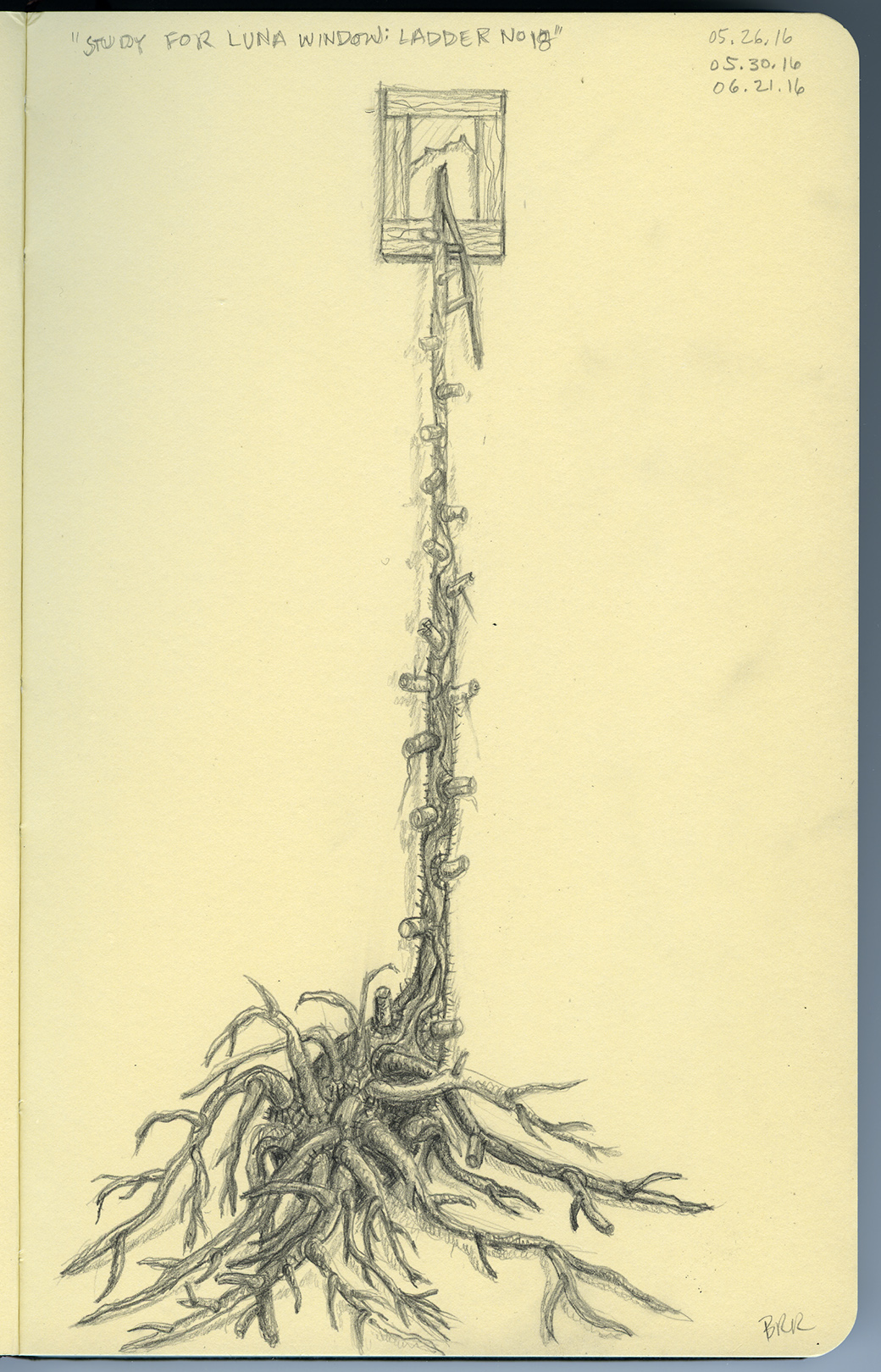 "Study for Luna Window: Ladder No 18"