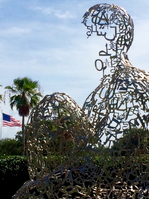 Scene from Vero Beach Museum of Art, Plensa sculpture