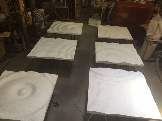 We are now putting the final finish on the companion piece to “ripple Effect” for Baycare. It will be installed next week. Busy days at MGA…