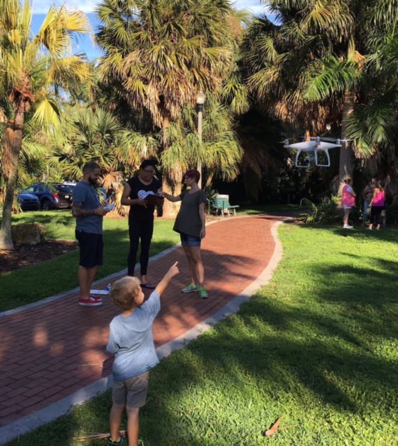 Setting up the drone to get an aerial shot. Photo: Elizabeth Brinklow