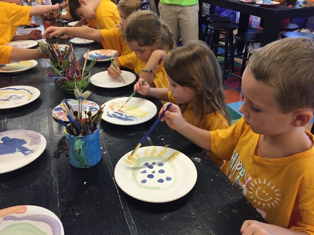 We can't wait to see what the plates look like when they come out of the kiln!
