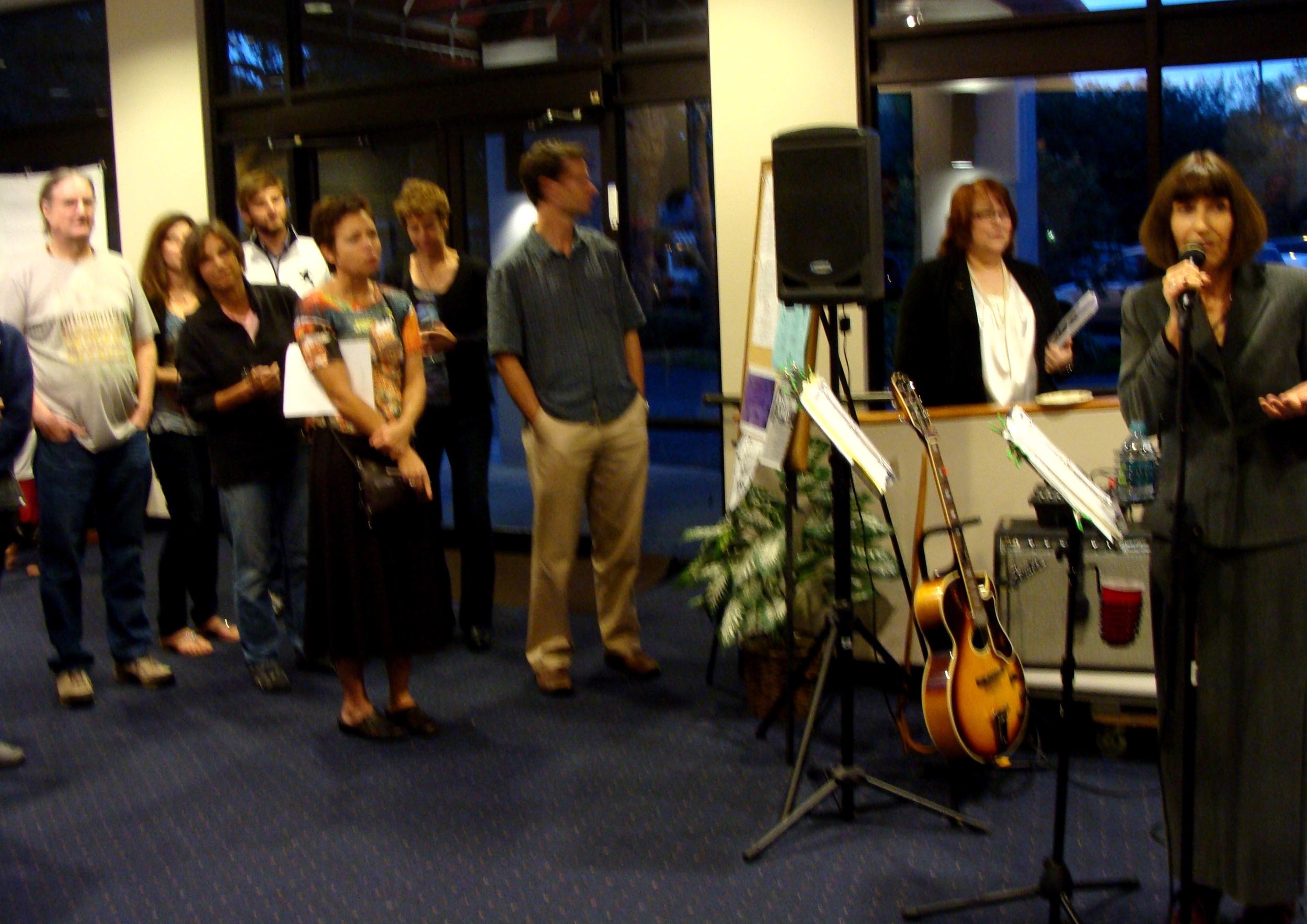 At the opening of War and Peace and the Height in Between , a solo exhibition at the Catherine Hickman Theater in Gulfport a few years ago. The Height in Between was the title of American poet, Timothy Houghton's book of poems that was published earlier that year. He wrote the poem, A War Far and Near for me. I made an artists book of the same title which I read at the opening . 