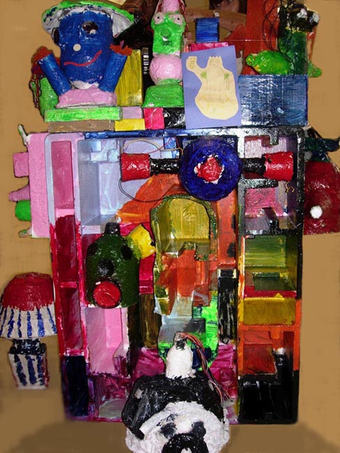 An apartment building created by the youth at Wildwood Recreation Center as part of the Youth Arts Corps summer project. 