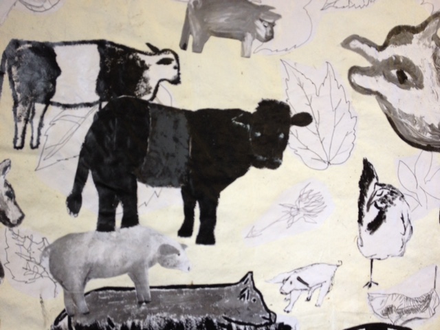 A detail from the "Hampshire Living Tree" collaborative collage.