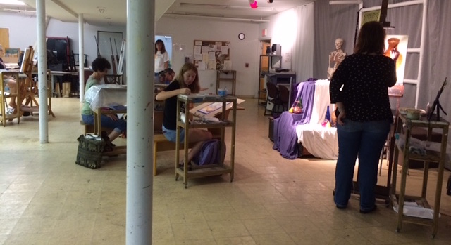 A scene from my Tuesday evening Beginning/Intermediate Painting Course at the Morean A rts Center. 