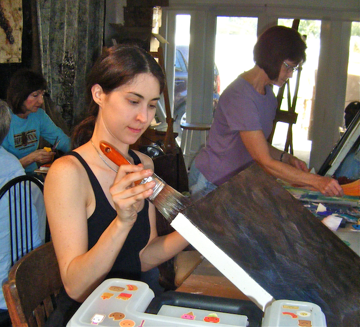 Students at work in my St Petersburg studio. It was converted from a garage with the assistance of a Professional Development Individual Artist Grant from Pinellas County Cultural Affairs Department in 2007.