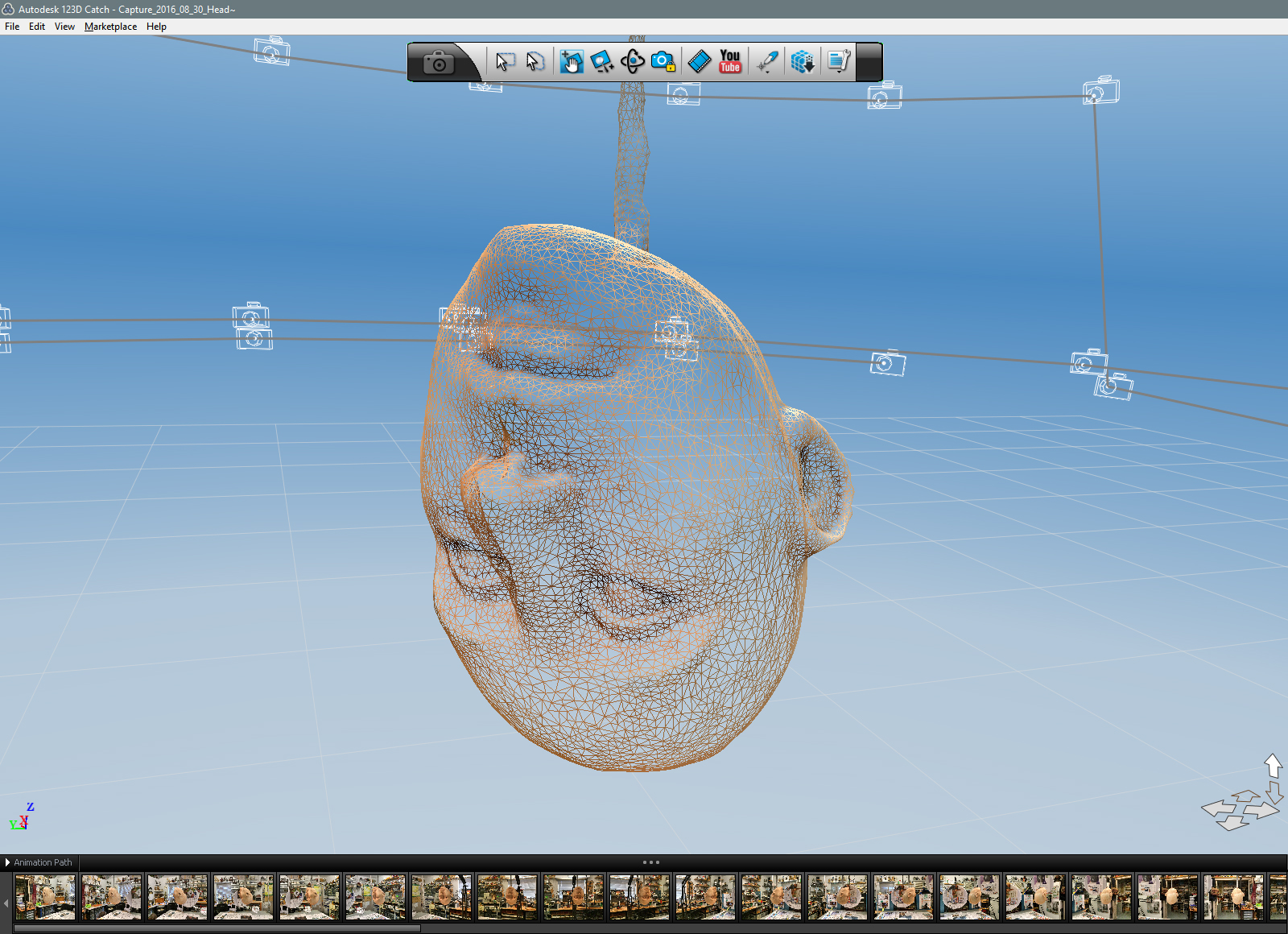 Zoom in to show the mesh -- Polygons o'Plenty! This is what 3D models are made of.