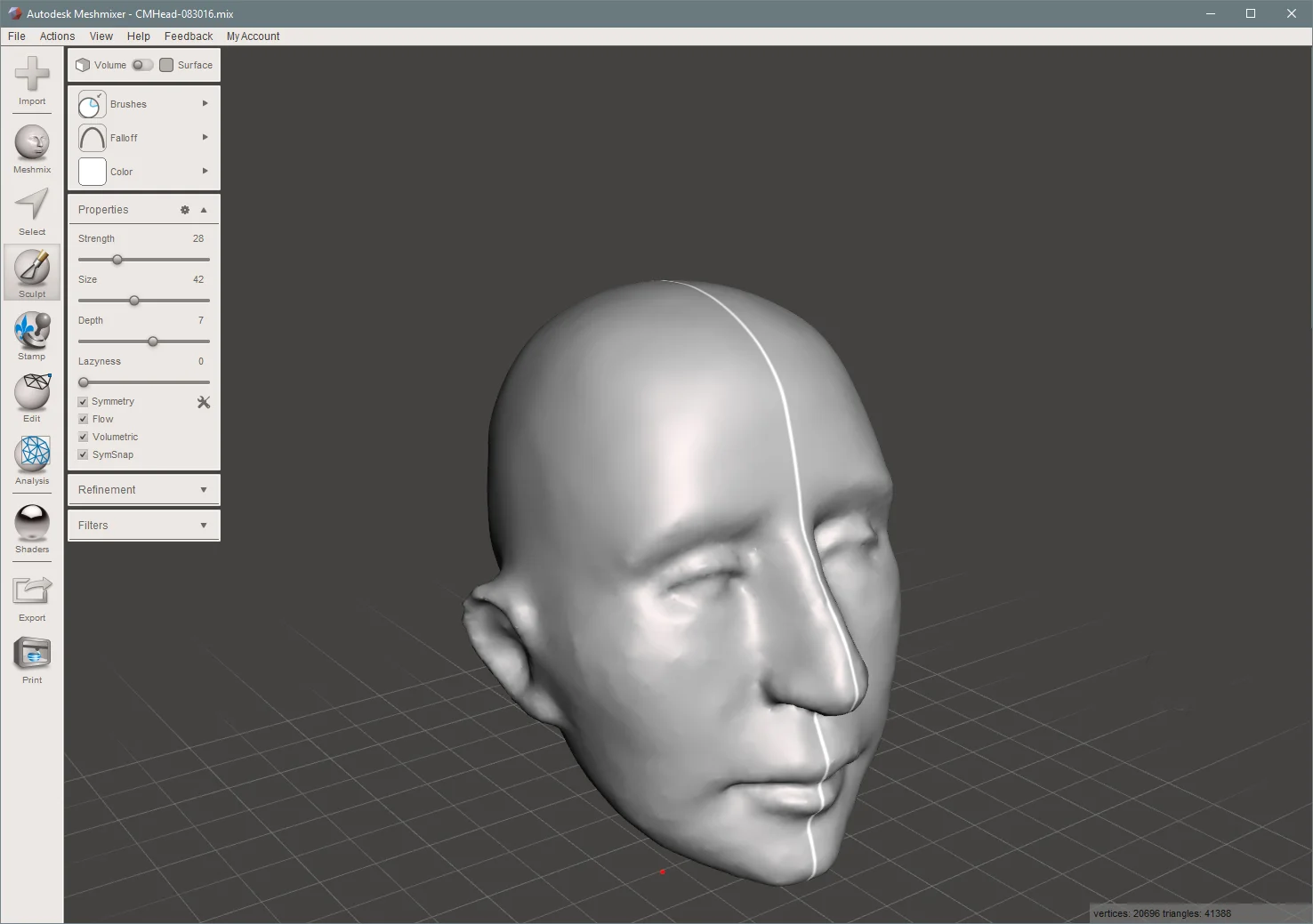 Symmetry setting is used to work on both sides at once