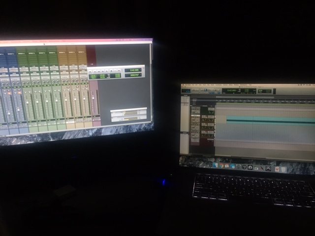 New Renaissance Artist, Elizabeth Baker, continues to develop the score and mix in Actress Becca McCoy's vocals. photo: Elizabeth Baker