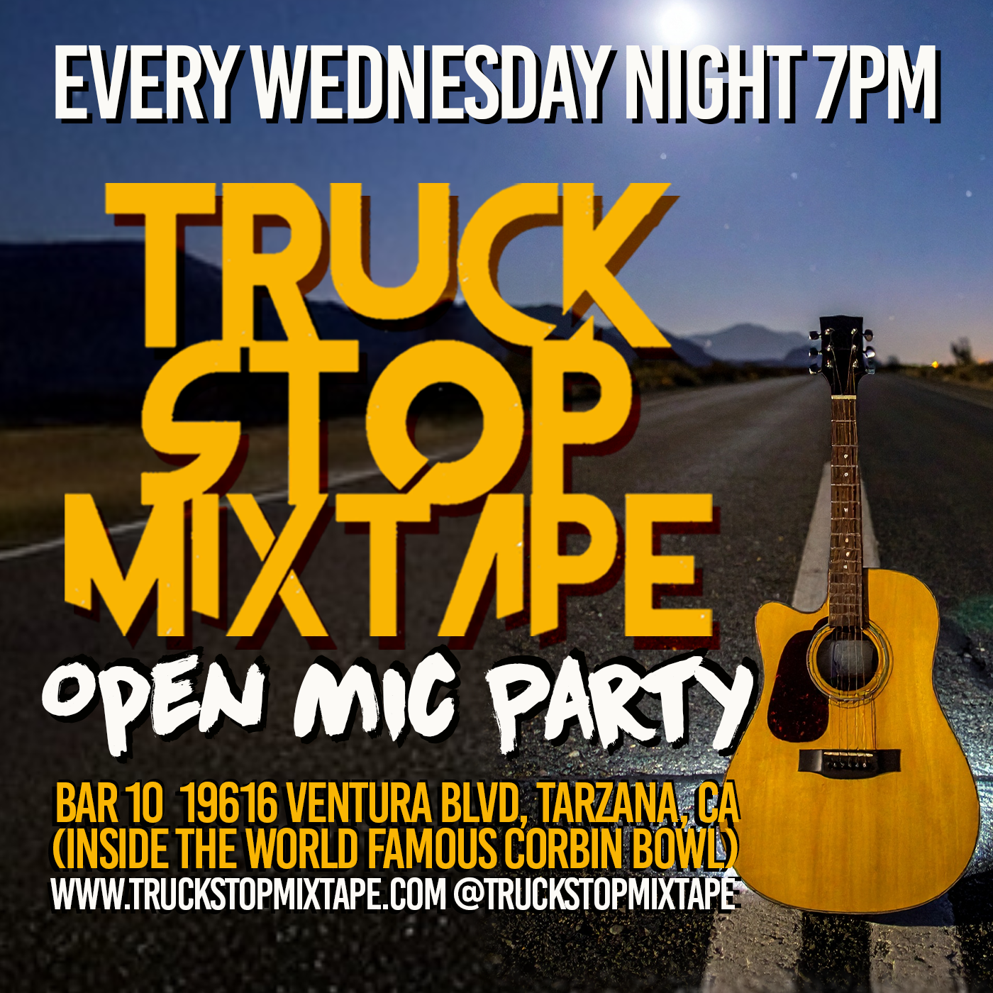 Truck Stop Mixtape Open Mic Party, Wednesday Nights at Bar 10