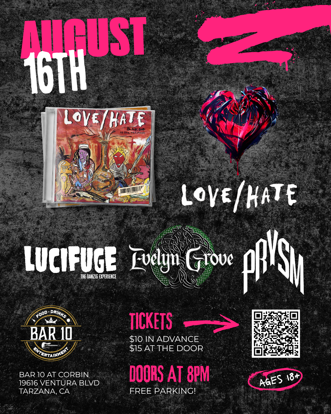 Love/Hate with Lucifuge–The Danzig Experience, Evelyn Grove, and Prysm
