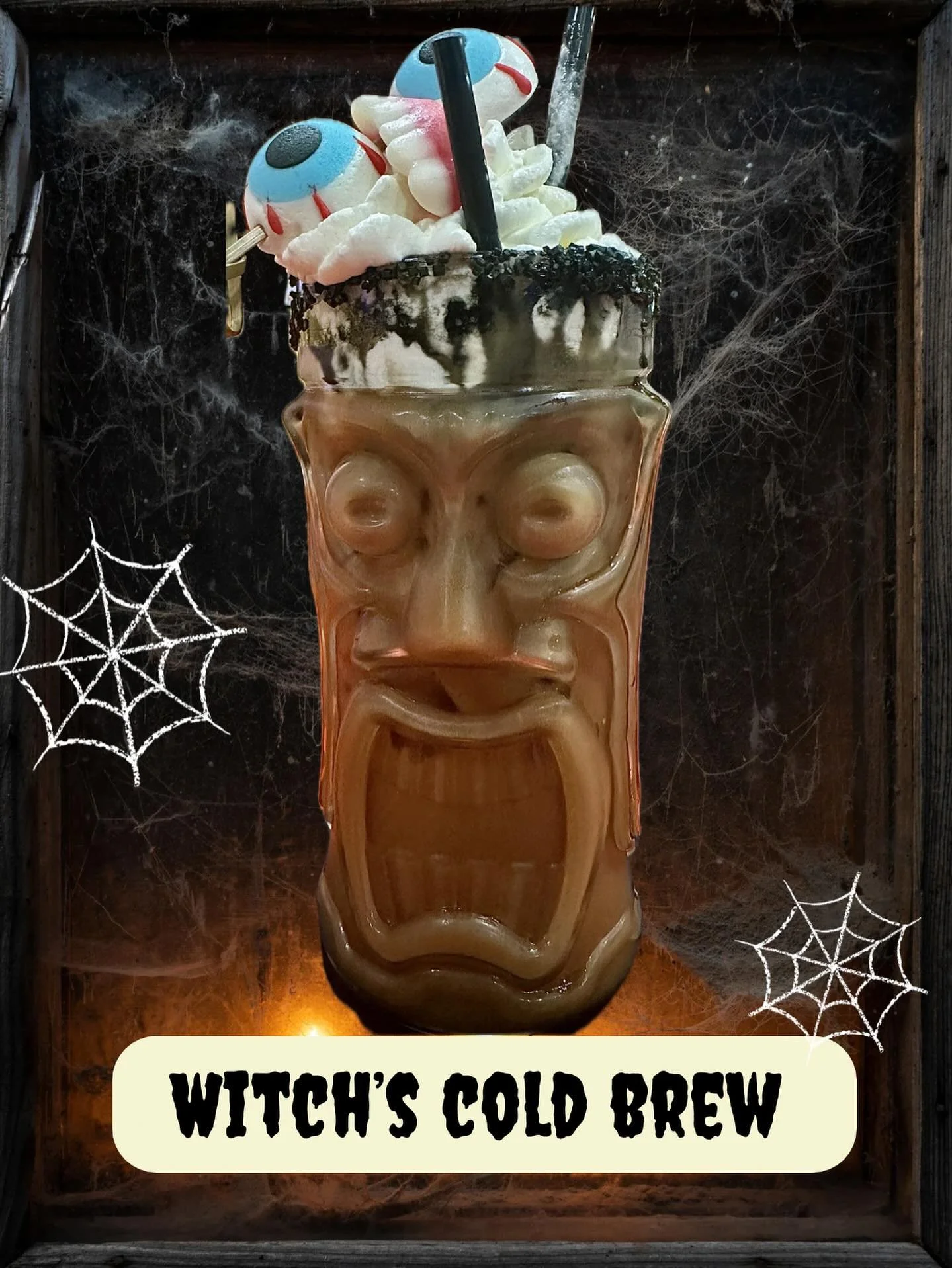 Scarily delicious! Our Witch&rsquo;s cold brew is sure to cast a spell on your taste buds! 🧙&zwj;♀️ Made with @lacolombecoffee and spiked with Vodka, Frangelico, and Kahlua topped with whipped cream for the perfect spooky, boozy burst of energy. Oh 