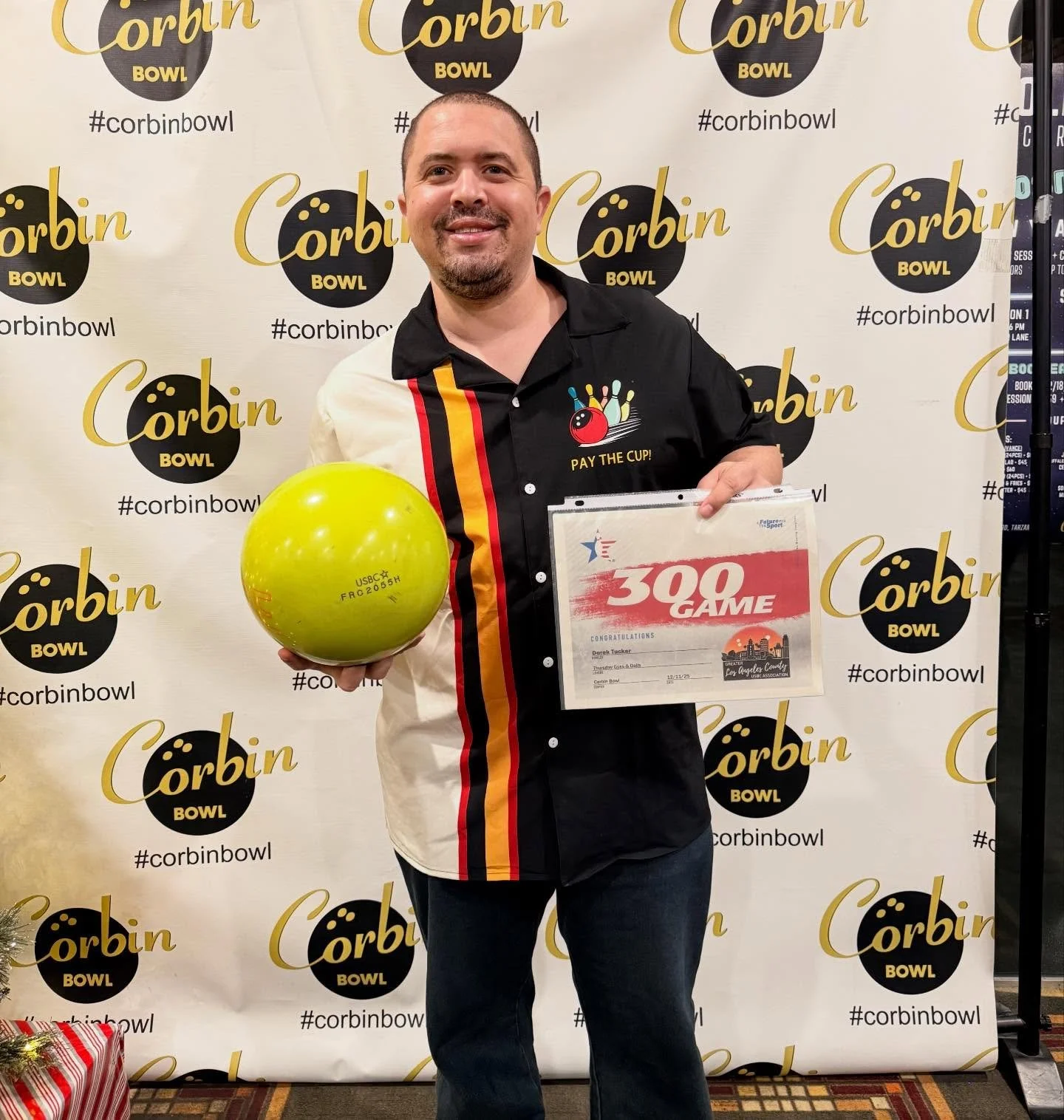 a big shout out to Derek I. Tucker of the Thursday Guys and Dolls league for his perfect 300 game! Way to go Derek! 🎉🎉