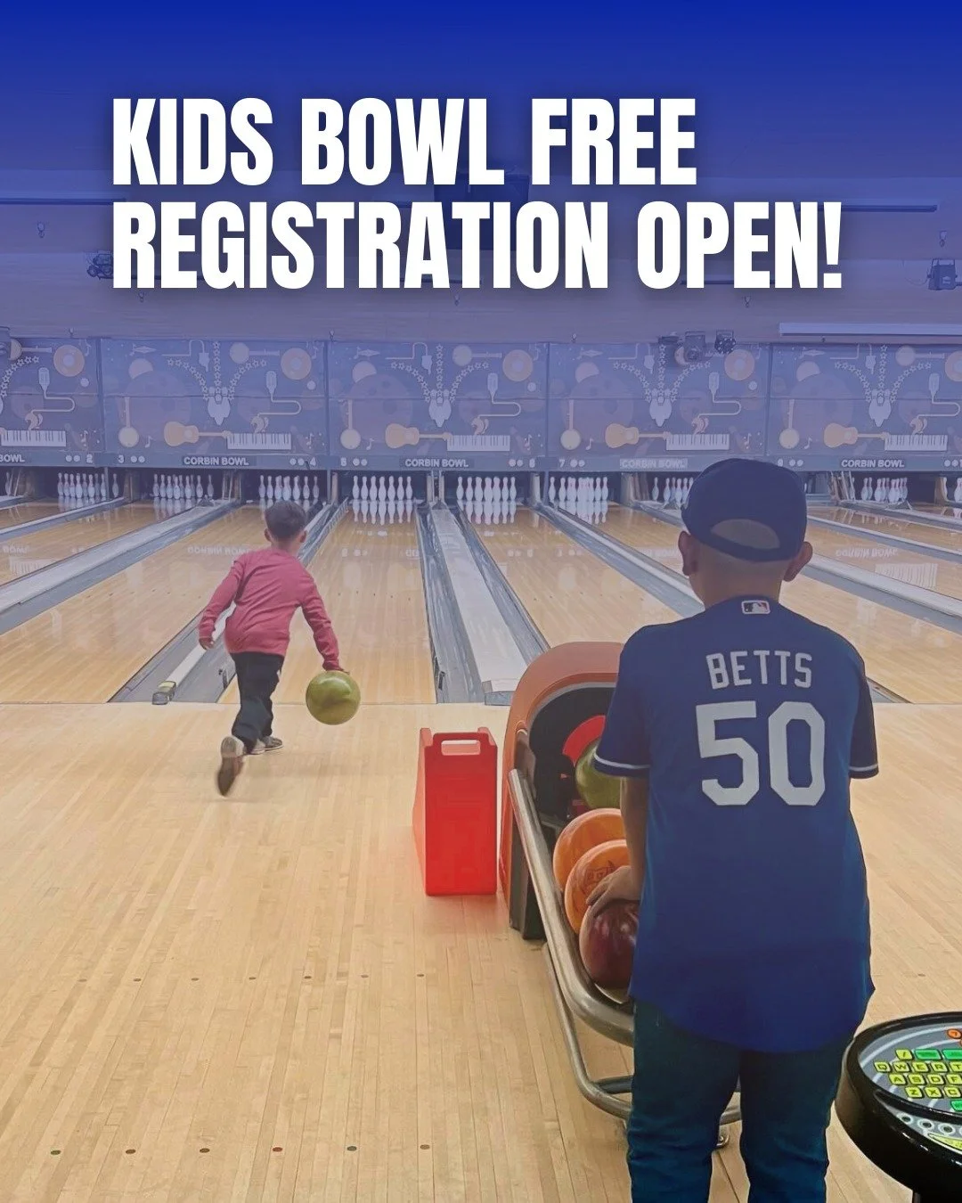 Kids Bowl Free registration is now open! Sign up now, and get 2 free games every day of the @kidsbowlfree program this summer! The perfect way to stay active and stay cool during summer break 😎🎳

Click the "Kids Bowl Free" link in our bio