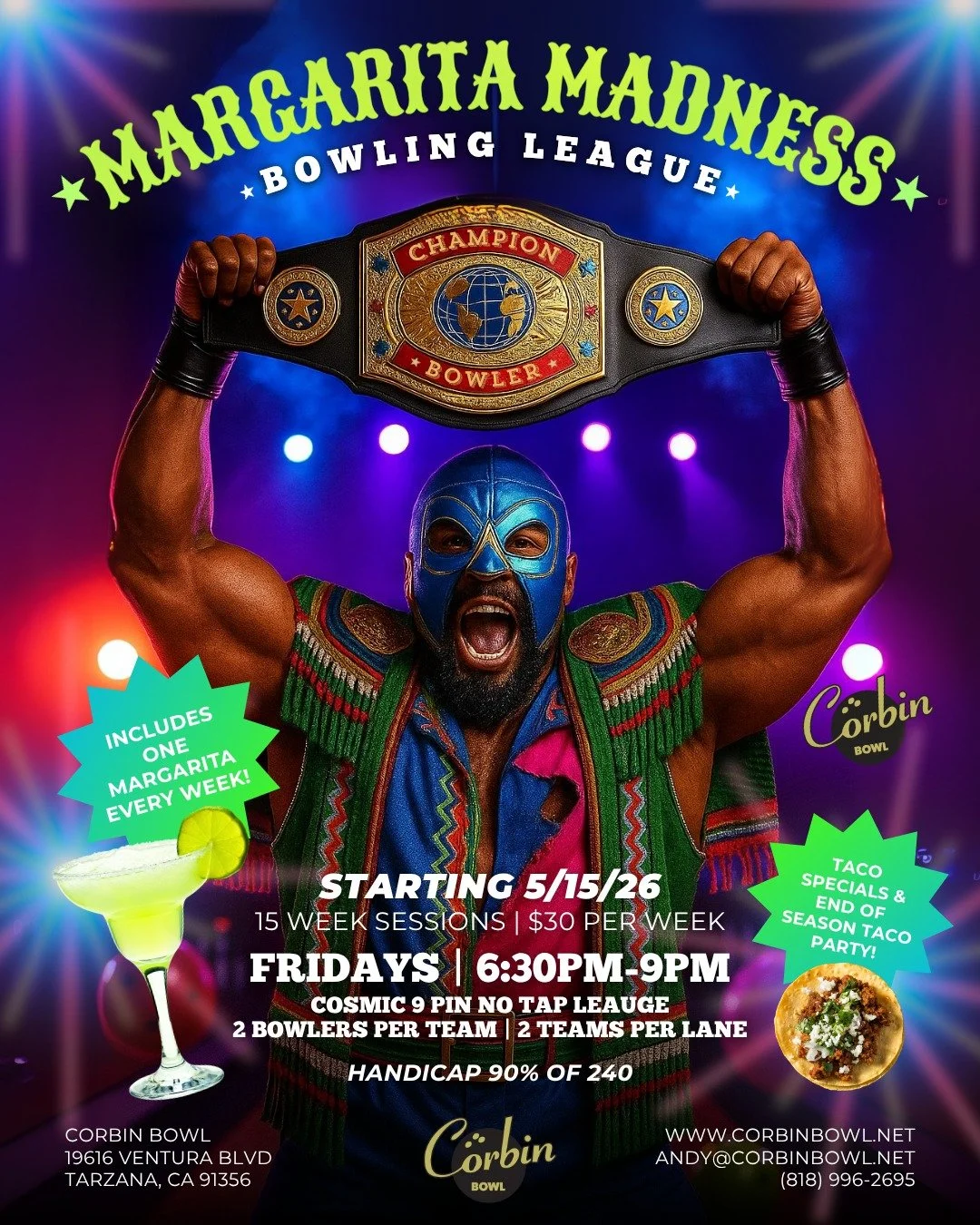 Margaritas, brews, and bowling 🎳 Are you team Margarita Madness or team Lebrewskis!? 🍹🍺

Spots are filling up fast for the summer season! Click the "join a league" link our bio to secure your spot now 🤝

#corbinbowl #bowlingleague #bowl