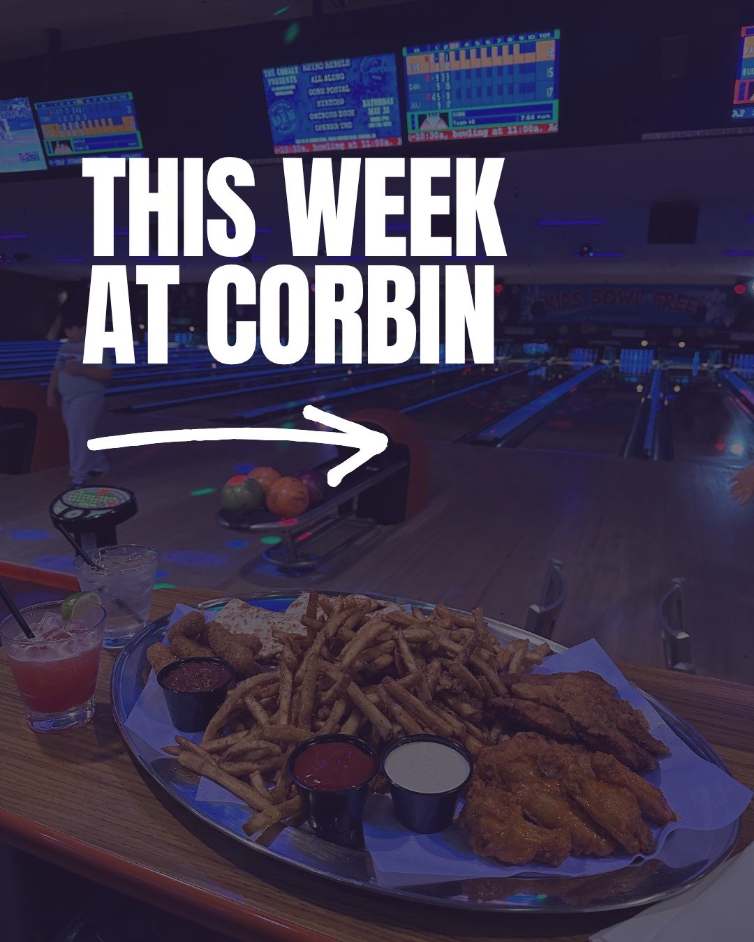 Where are you running to first 🏃&zwj;♂️&zwj;➡️ the lanes to knock down some pins 🎳 the bar for happy hour &amp; live music 🍺 or the stage for open mic 🎤 

Whether you're looking to chill or party, we have another full week of great deals &amp; ex