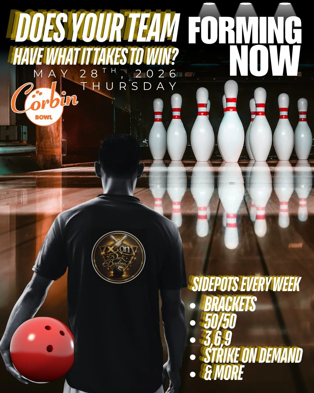 🚨 Don&rsquo;t miss your shot to join the NEW X on Deck Bowling League at Corbin Bowl! 🚨

League play kicks off NEXT WEEK, and spots are filling fast! Whether you&rsquo;re bowling for fun or bowling to win, this is the league everyone will be talkin