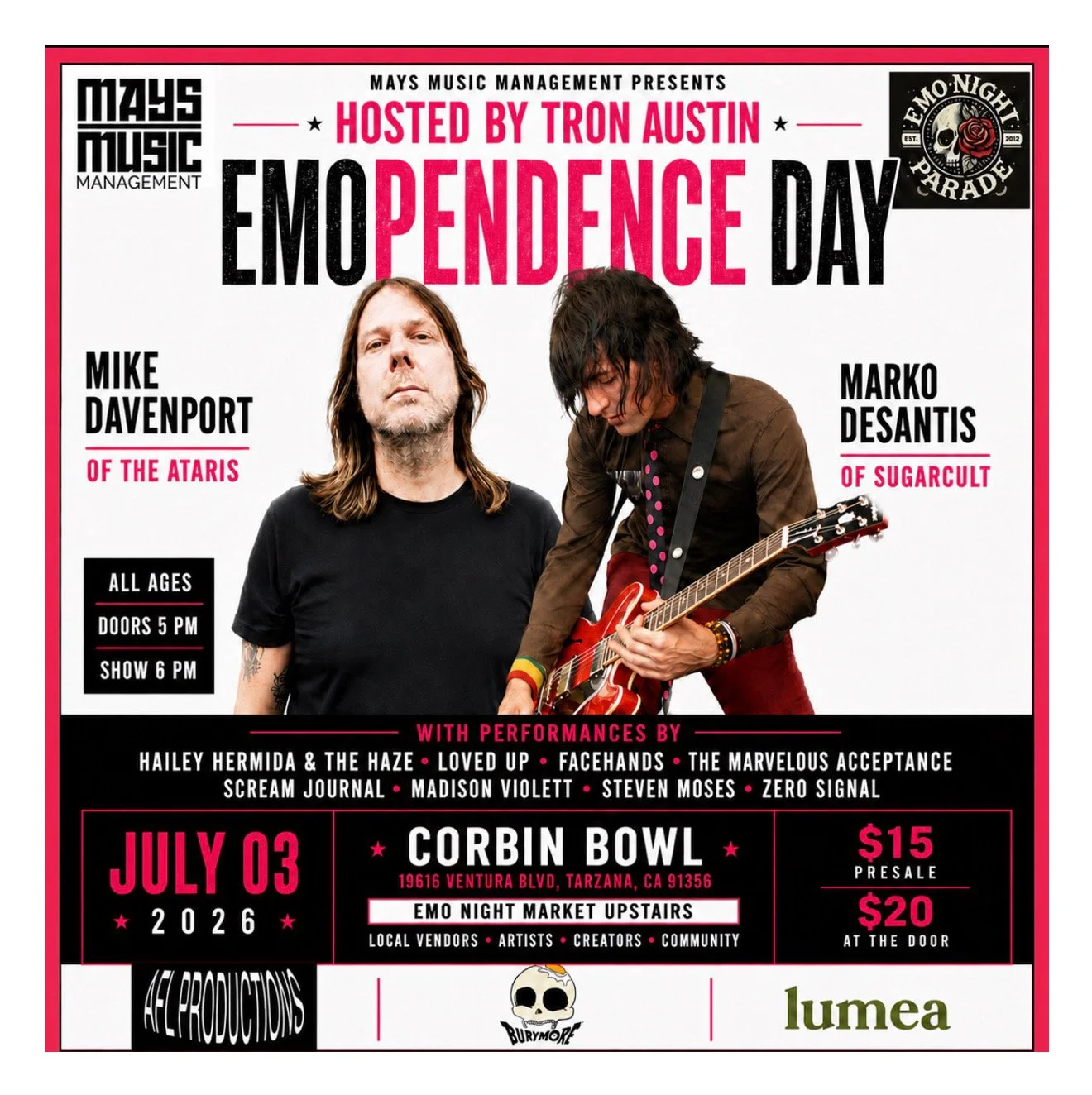 Emopendence Day 2026 with Mike Davenport, Marko Desantis, Hailey Hermida &amp; the Haze, Loved Up, and More!