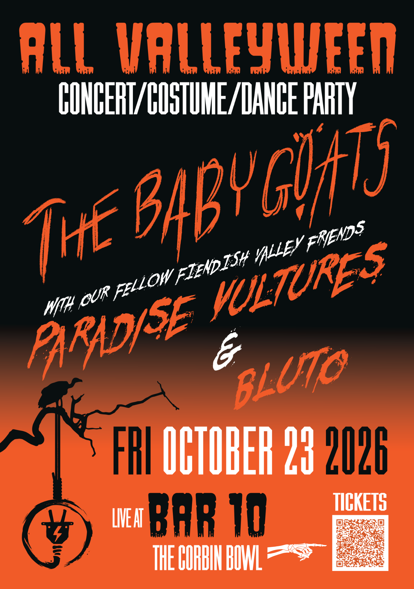 The Baby Goats, with Paradise Vultures &amp; Bluto! Valleyween Concert, Costume &amp; Dance Party!