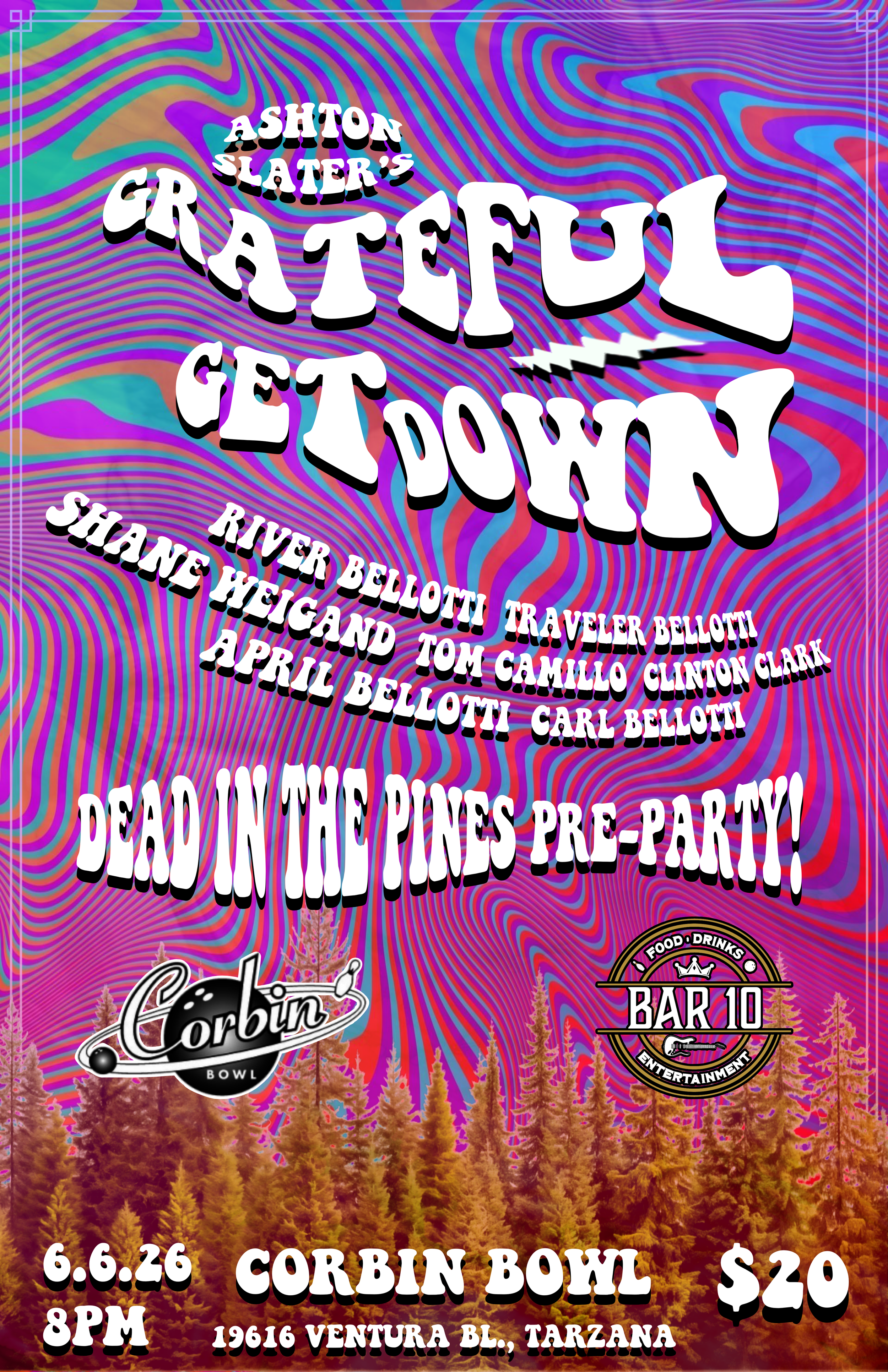 Live music at Corbin Bowl, Tarzana, Grateful Dead pre party