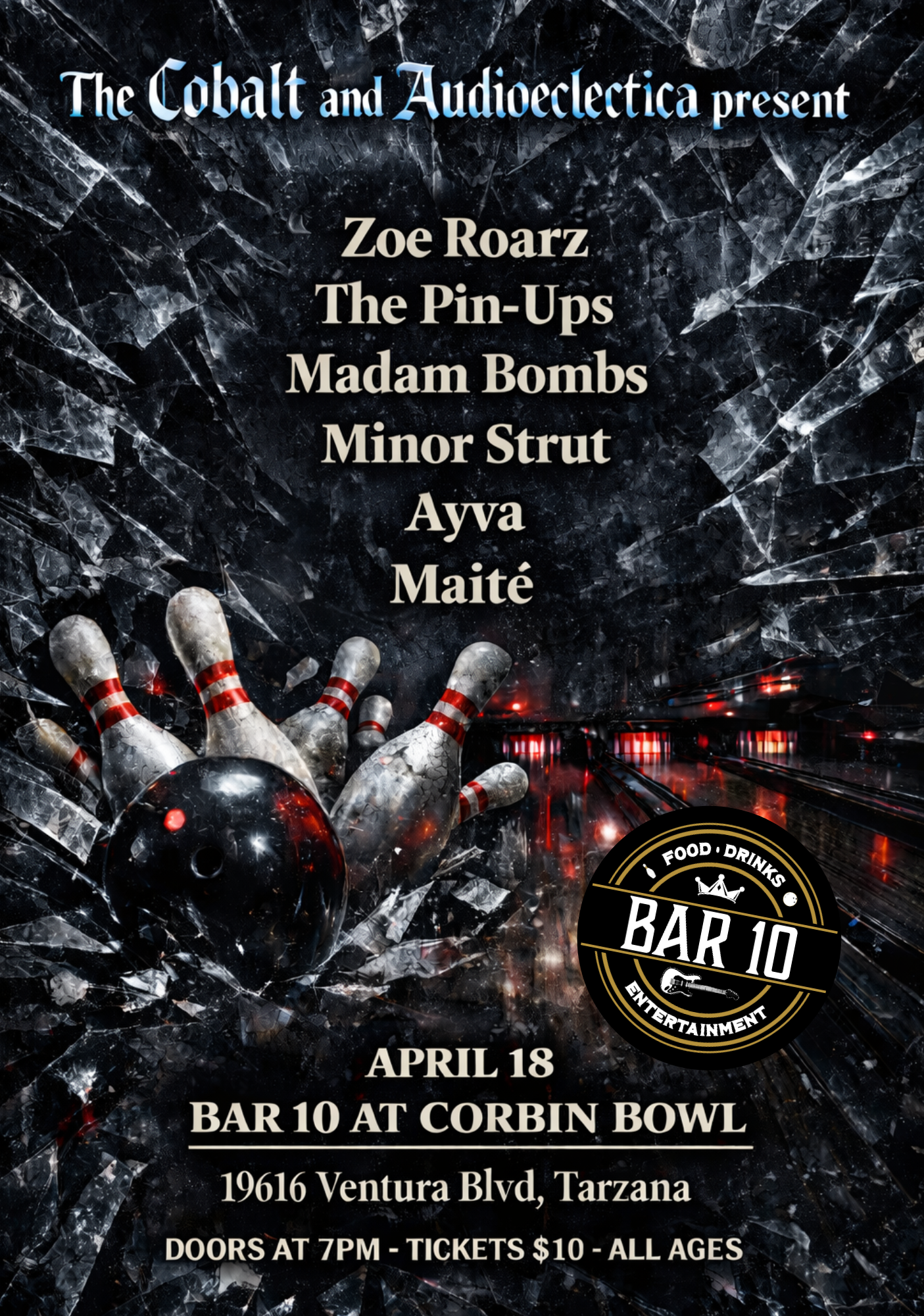 The Cobalt Presents, live music at Corbin Bowl, Tarzana