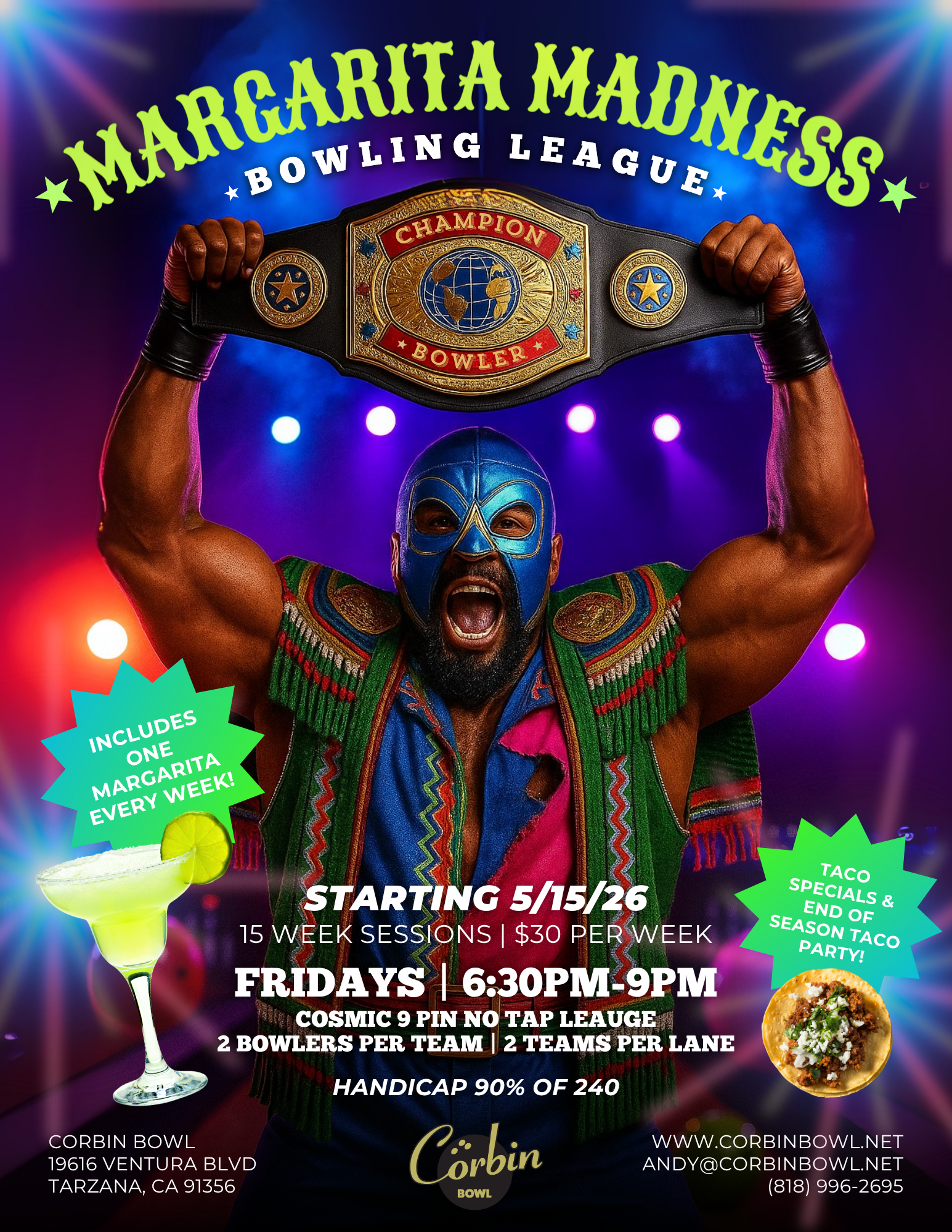Margarita Madness, booze bowling league at Corbin Bowl, Tarzana