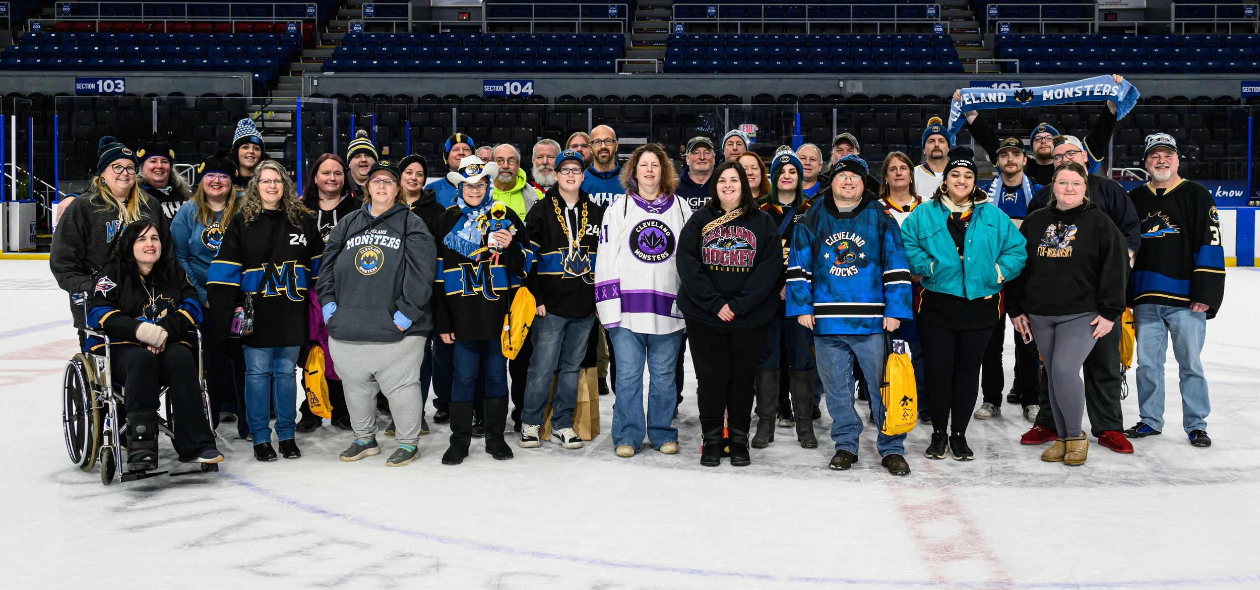 On ice photo at #roadmonsters game 2025 in Syracuse, NY
