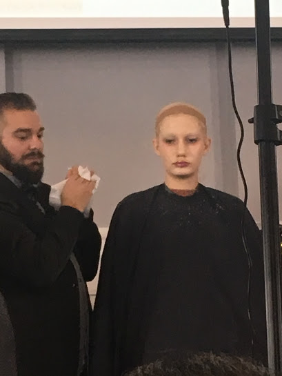 Chris Milone designing a 1930's makeup look. 