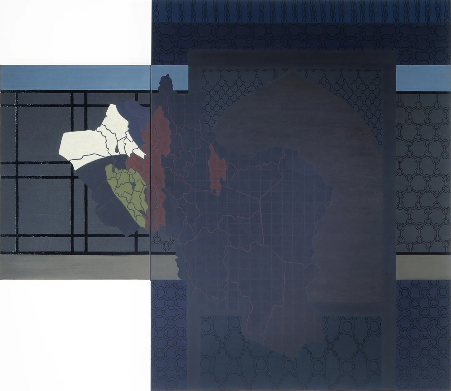 Iran / Iraq: Bangs on Whimpers 1988 • Oil and wax on two canvases, 108" x 126