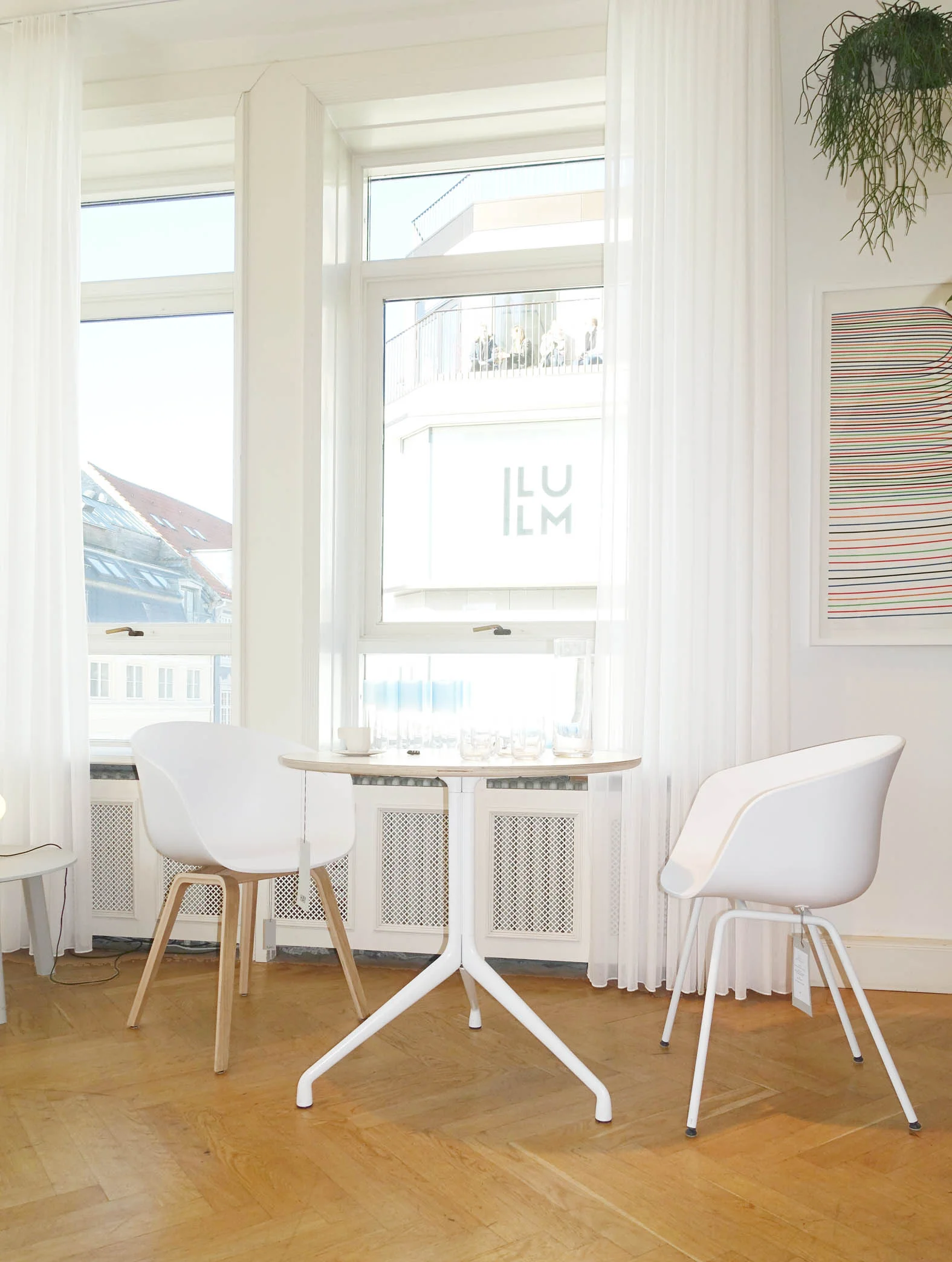 Dreamy white curtains at Hay House in Copenhagen