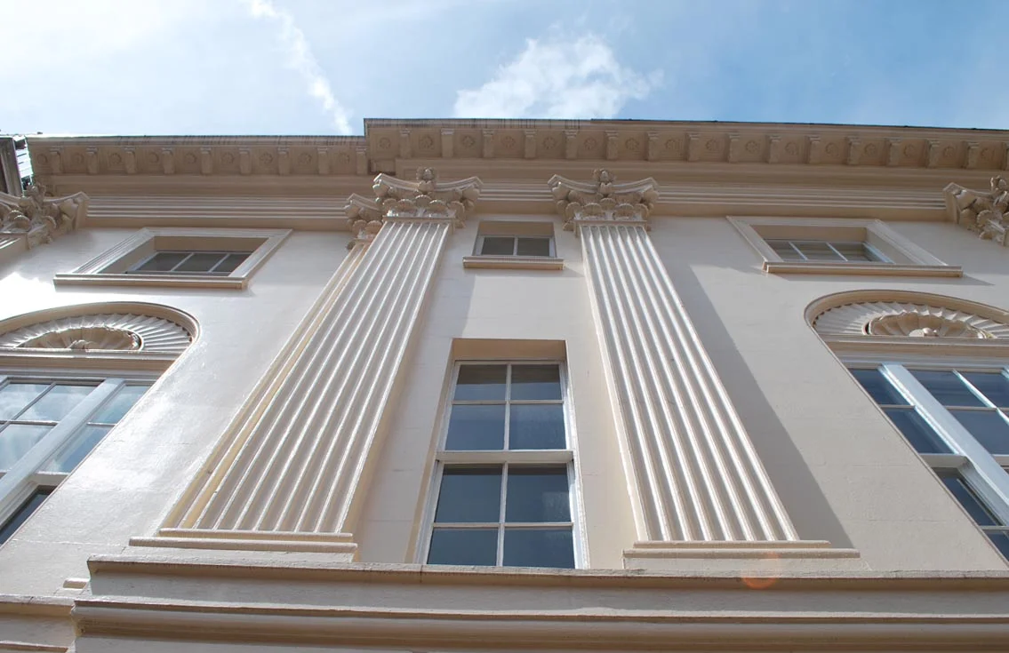 The impressive frontage of the house.