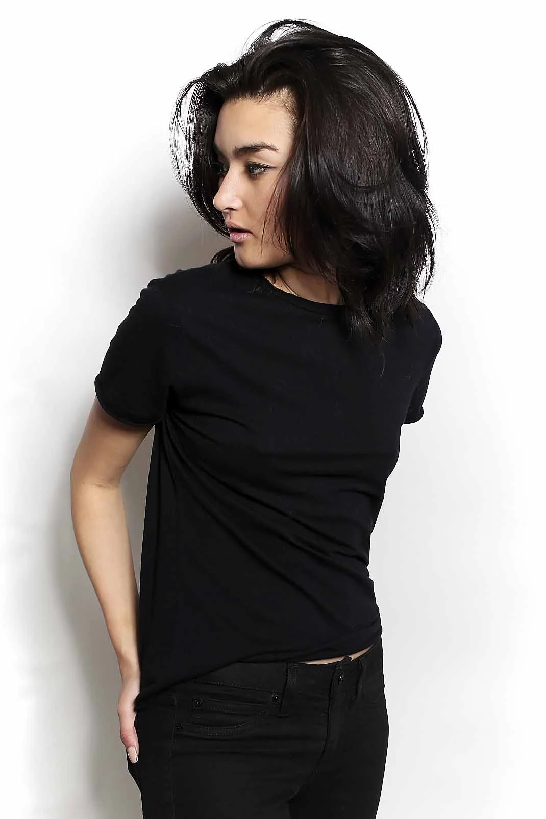 Mona Nunez Womens Black Tee