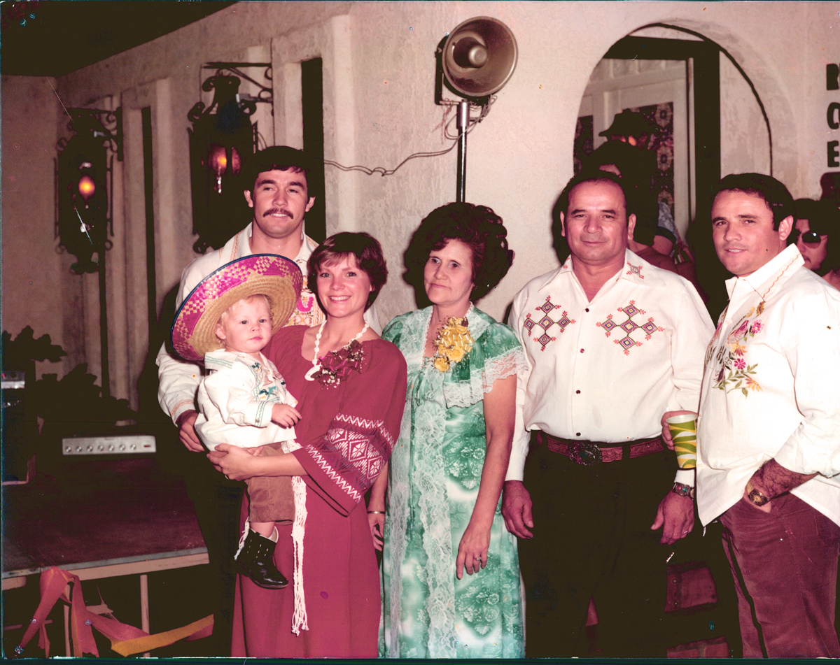 George, Tim (age 2), Mary, Isabel Poncho and Ralph Vasquez (1977)