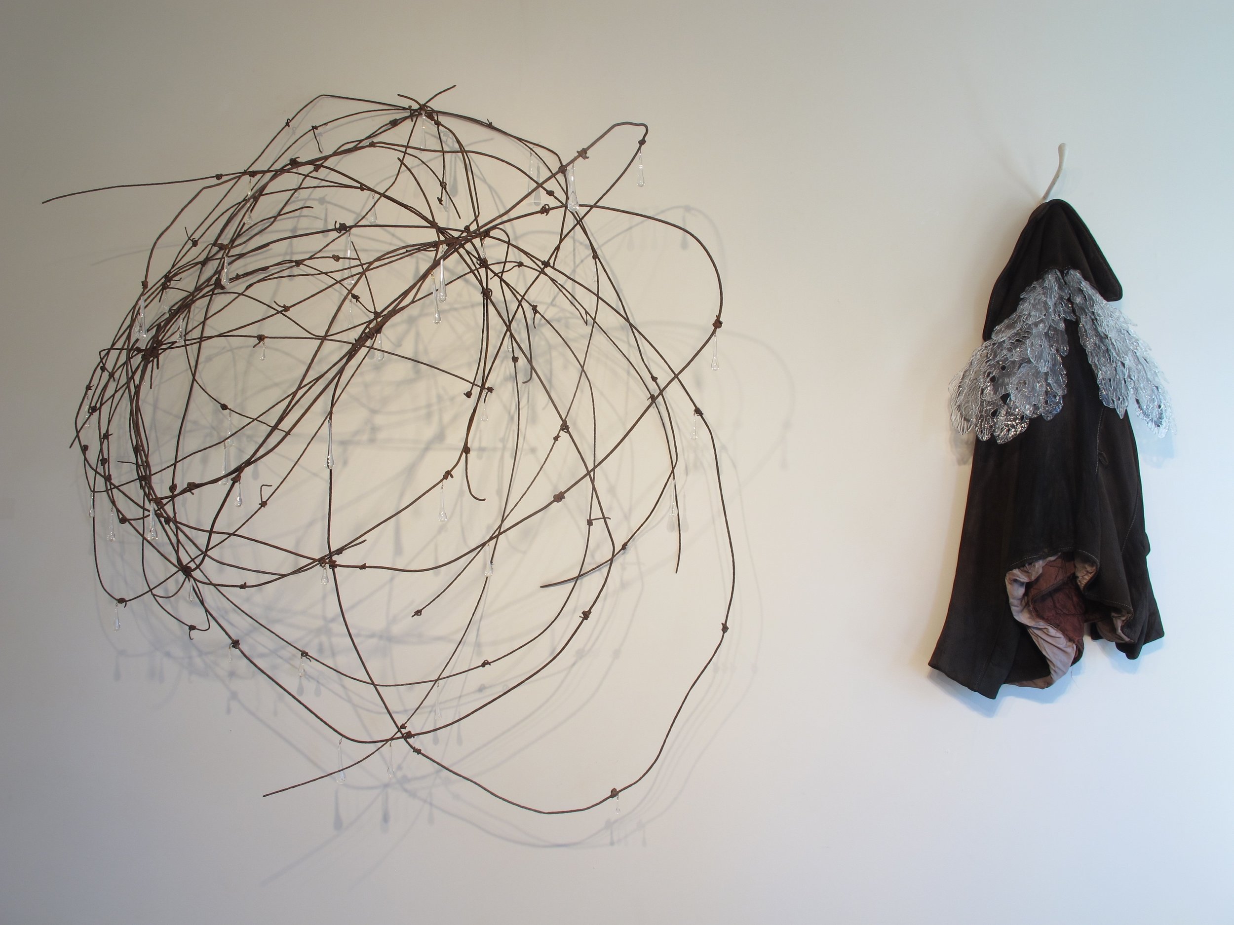 Finding Love Flame worked glass, metal & leather jacket 110 h x 180 w x 40 d cm (approx. overall dimension) 2016