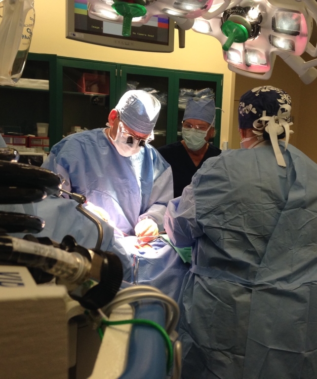 Dr. Tapper operating on carotid artery