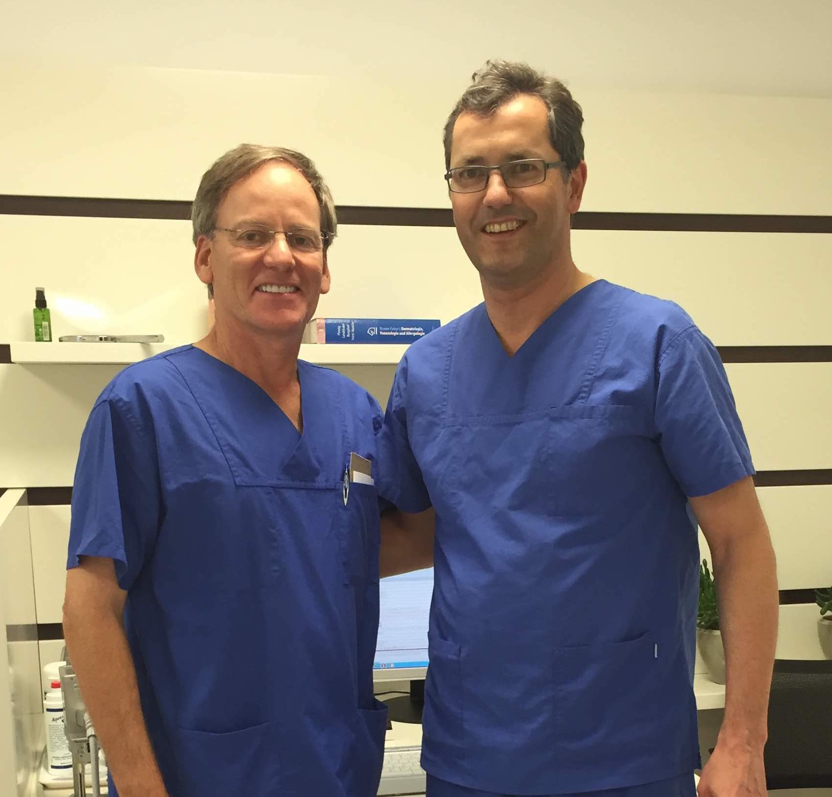 Dr. Tapper (left) with Dr. Rapprich (right) in Bad Soden, Germany