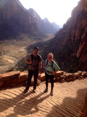 Kyl;e and Natalie in Zion National Park, Utah
