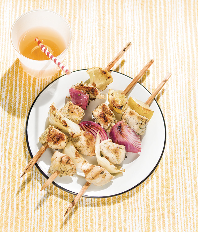 Lemon Chicken Fennel Kebabs
