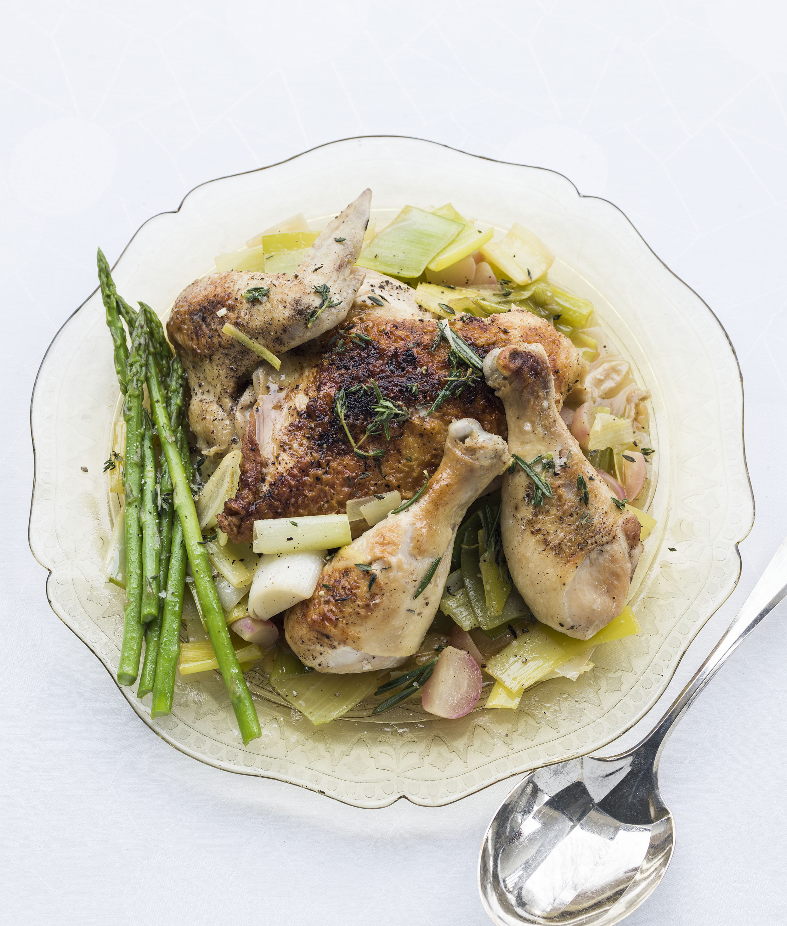Butter-Braised Chicken with Spring Veggies