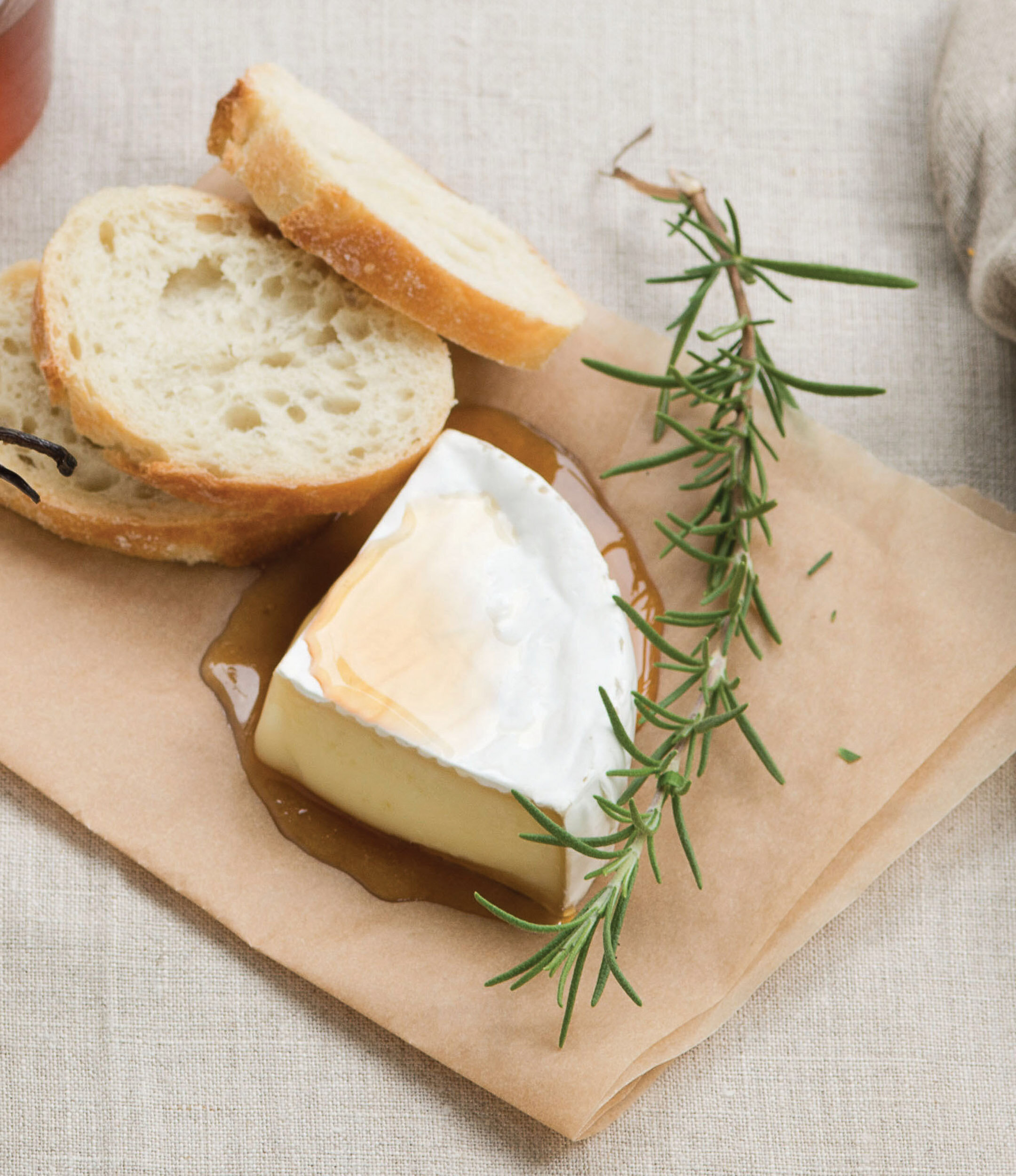 Melty Baked Brie with Herbed Honey