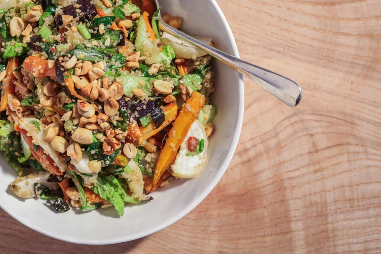 Quinoa Salad + Miso-Ginger Dressing