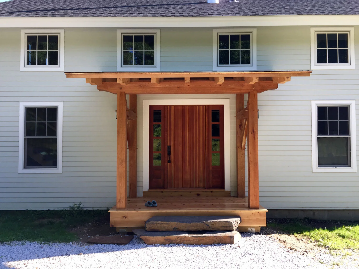 Timber framed entry - Berkshire Mountain Design Build, LLC