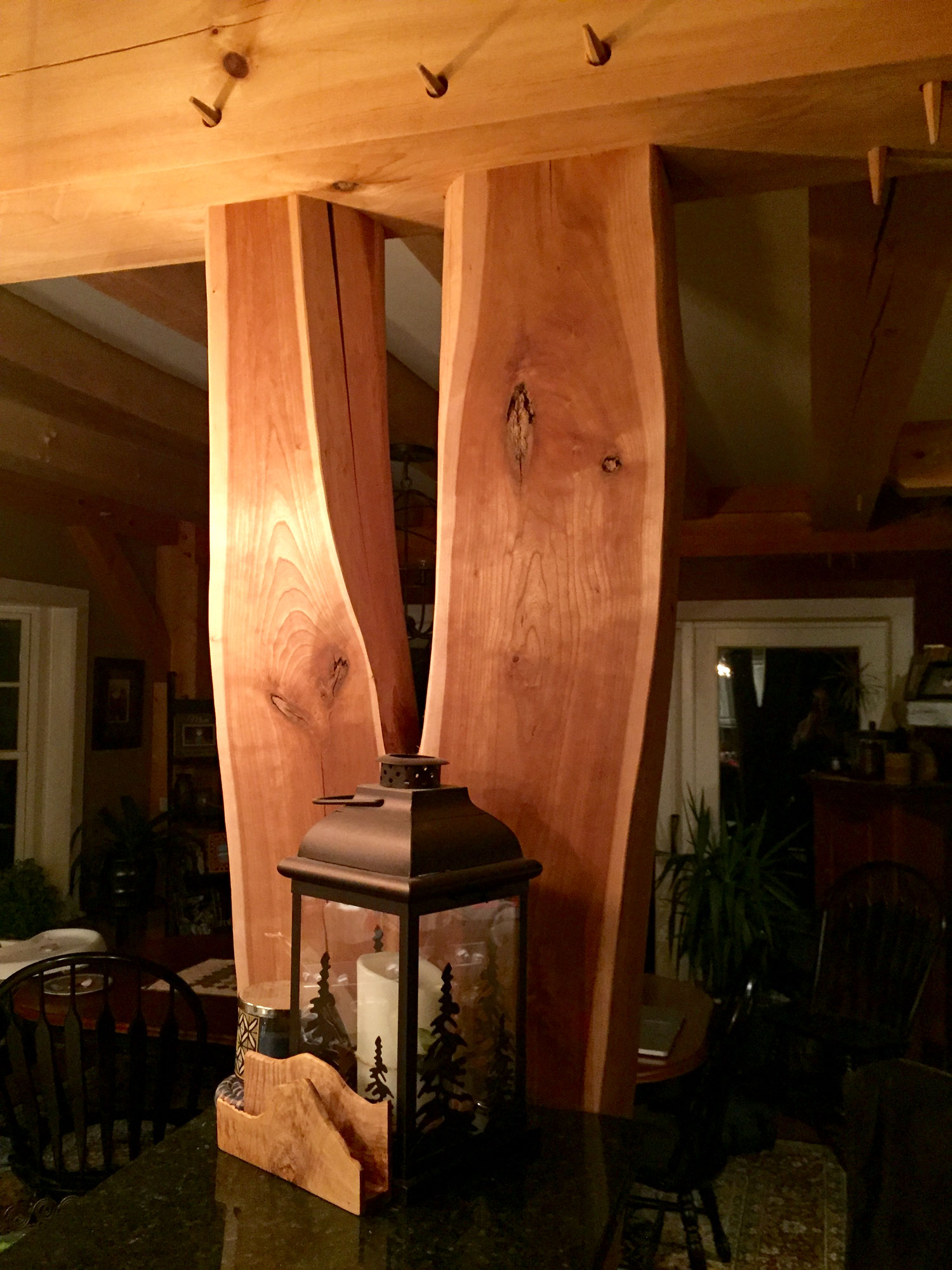 Interior timber frame detail - Berkshire Mountain Design Build, LLC