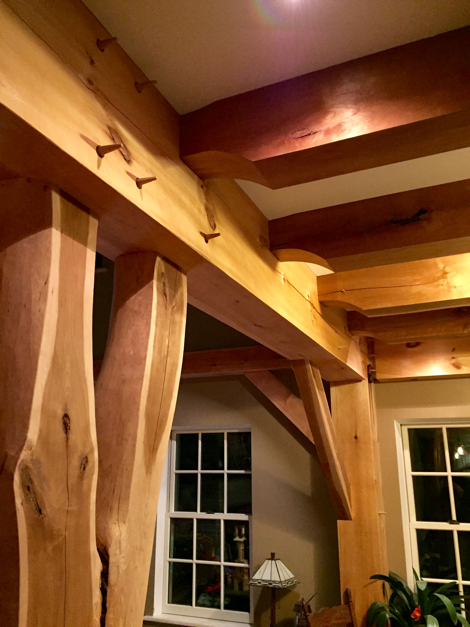 Interior timber frame scape - Berkshire Mountain Design Build, LLC