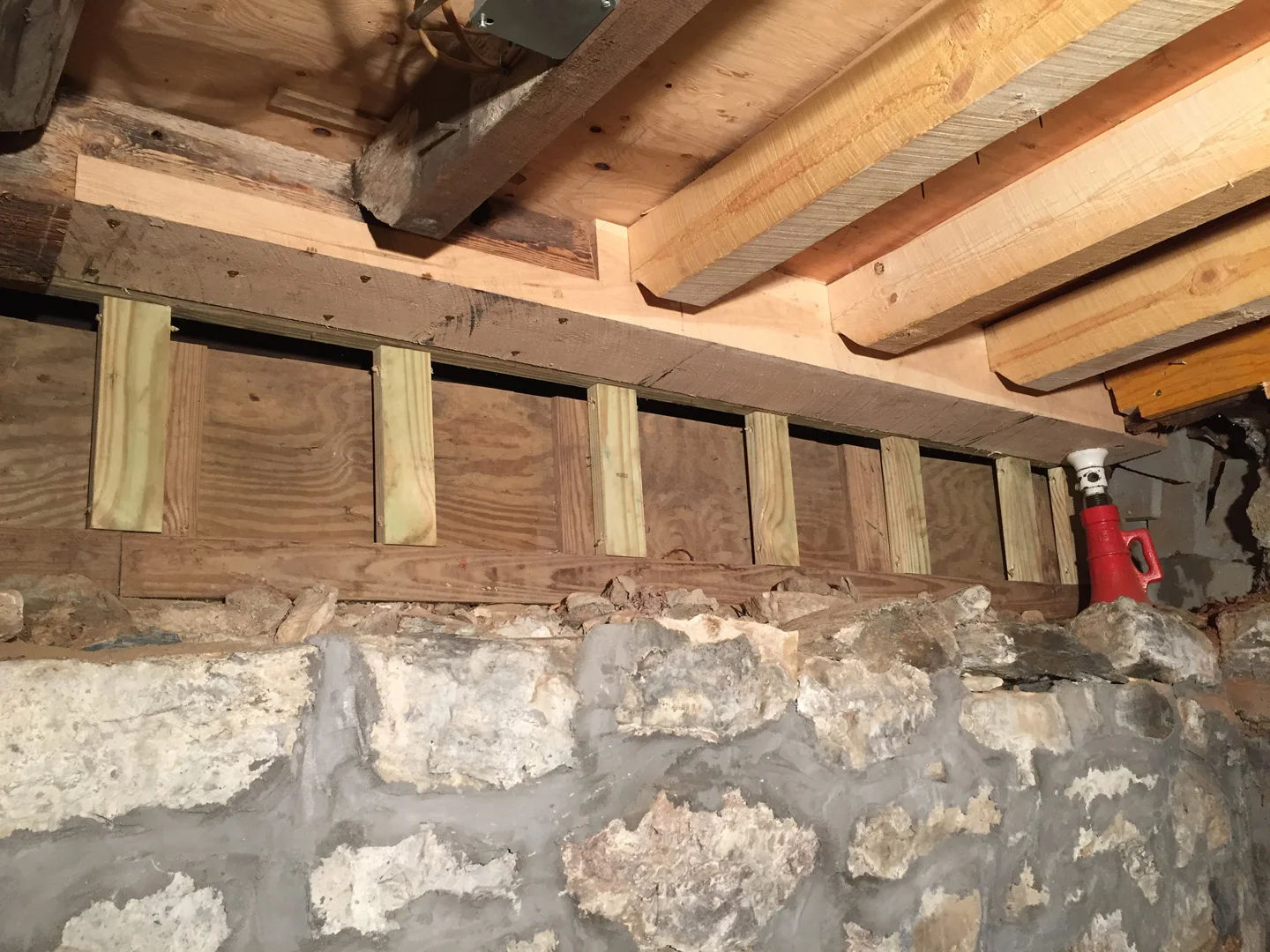 Here is one of two scarf joints used to join old and new.