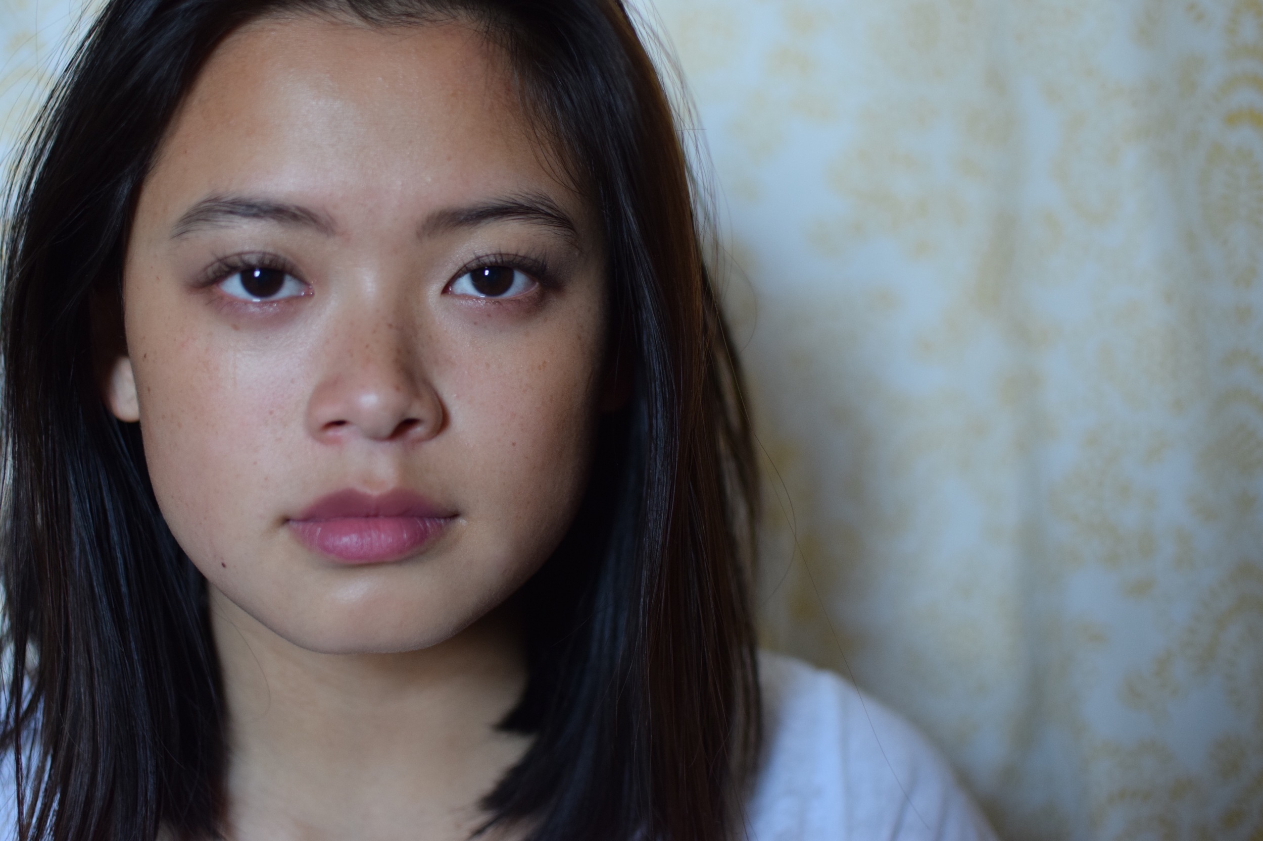Picture 2: This is the type of editing I'll do if I "need" to. You can see I removed the pimples on my left side of my forehead, one on my chin and a few little ones here and there. But I still look like me. Oh, I also fixed my lipstick. 