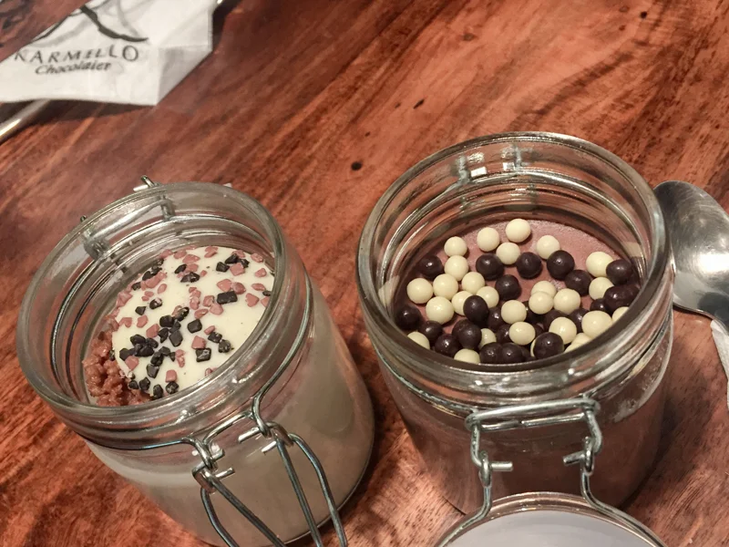 Karmello Chocolate: chocolate mousse and cheesecake