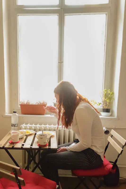 4.13.18. Breakfast at our Airbnb