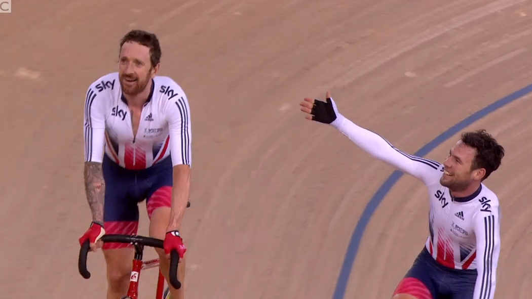 2016 Madison World Champions, Bradley Wiggins and Mark Cavendish.
